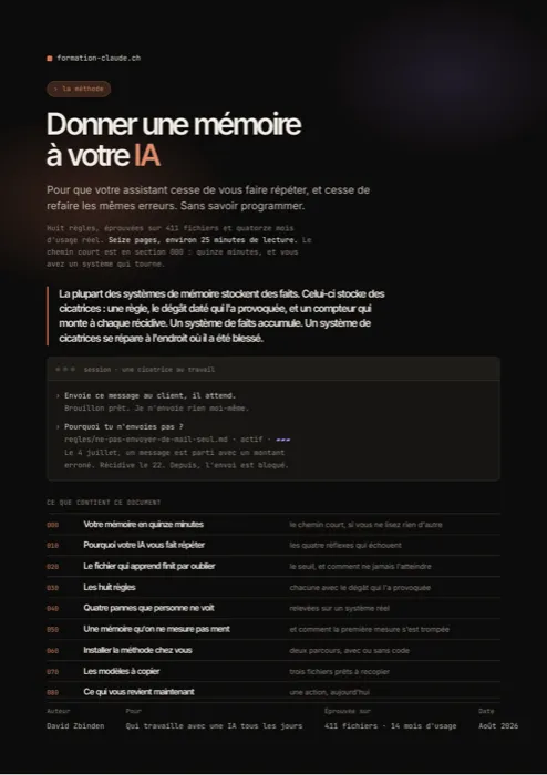 Première page du document, Donner une mémoire à votre IA